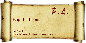 Pap Liliom névjegykártya